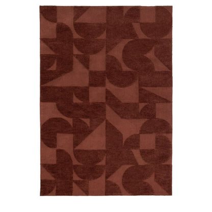 Gallery Direct Cortland Nutmeg Brown Block Rug measuring 1600x2300mm in a bold geometric design
