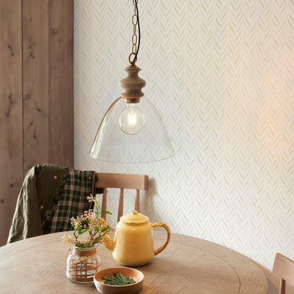 Gallery Direct Cotswold 1 Pendant Light Natural Ash, styled in a room setting