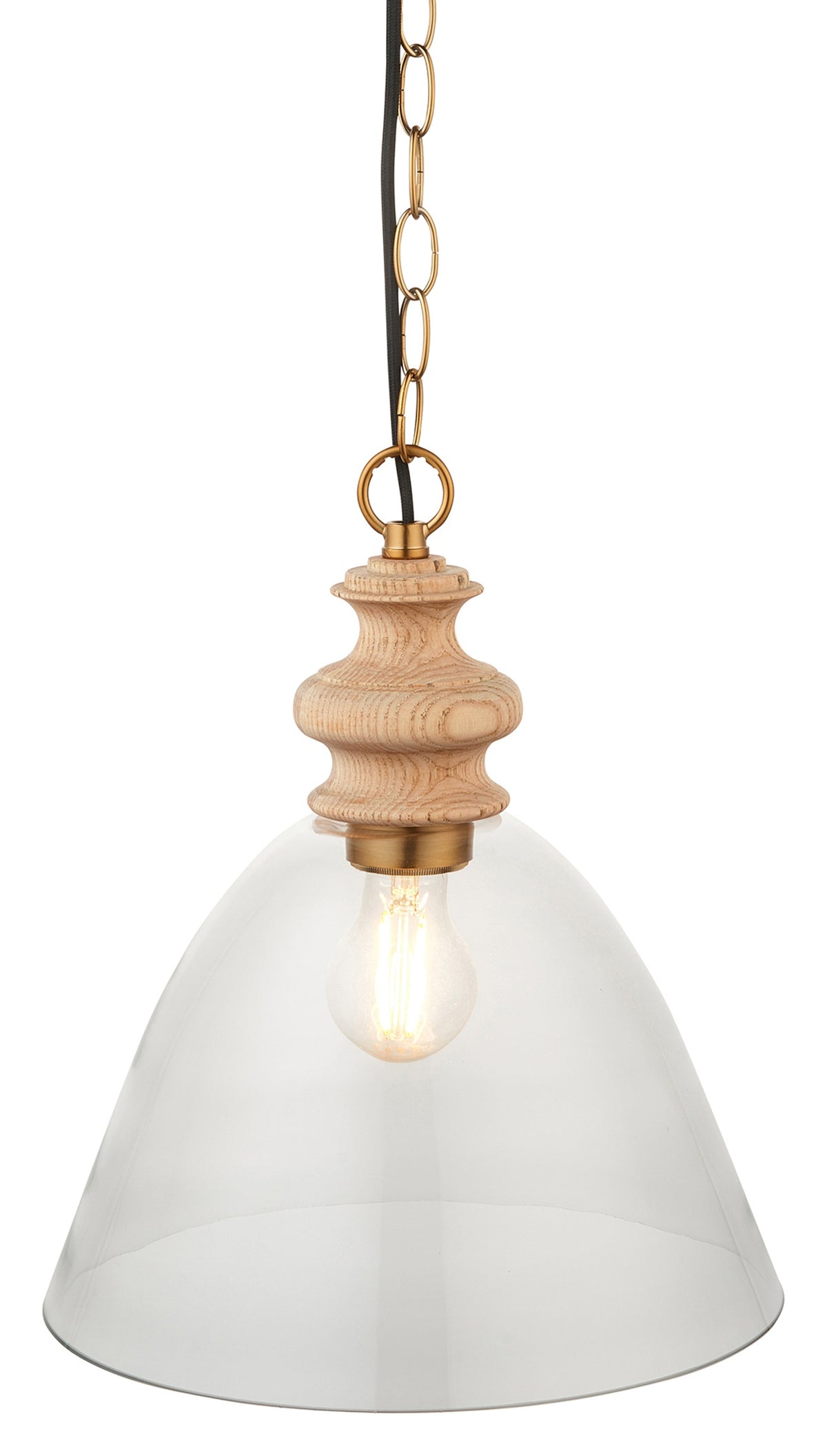Gallery Direct Cotswold 1 Pendant Light Natural Ash, complete product view on a white background