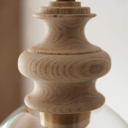 Gallery Direct Cotswold 1 Pendant Light Natural Ash, close-up of the finish and design