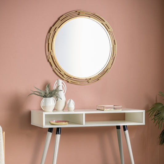 Gallery Direct Cristo Mirror Gold displayed in a styled interior