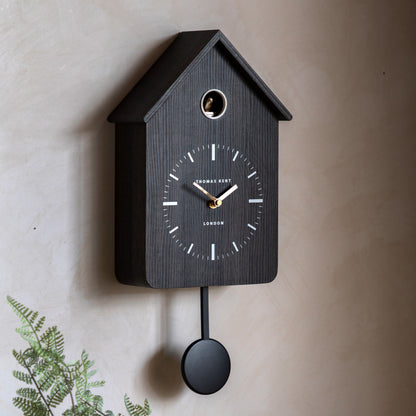 Gallery Direct Cuckoo Clock Charcoal displayed in a styled interior
