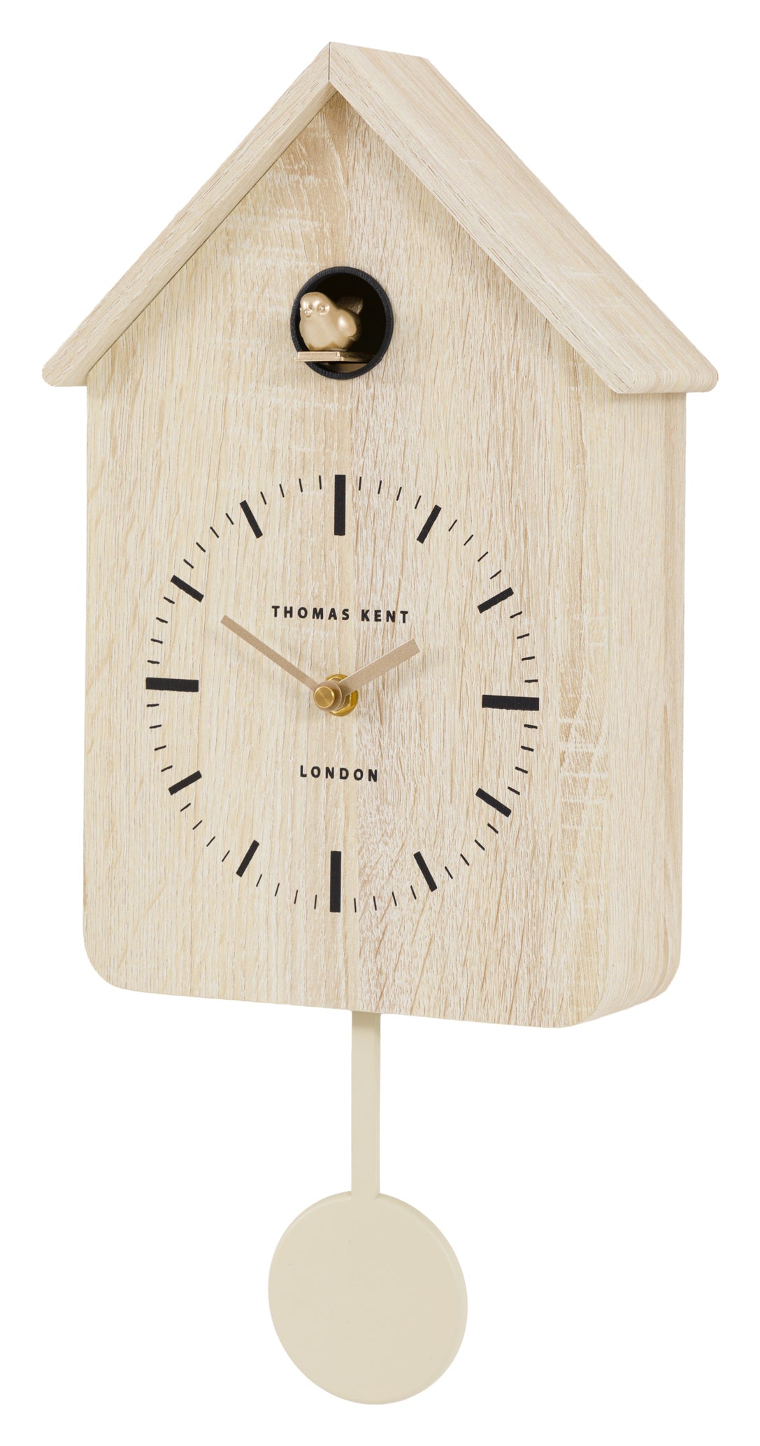 Gallery Direct Cuckoo Clock Washed Oak, complete product view