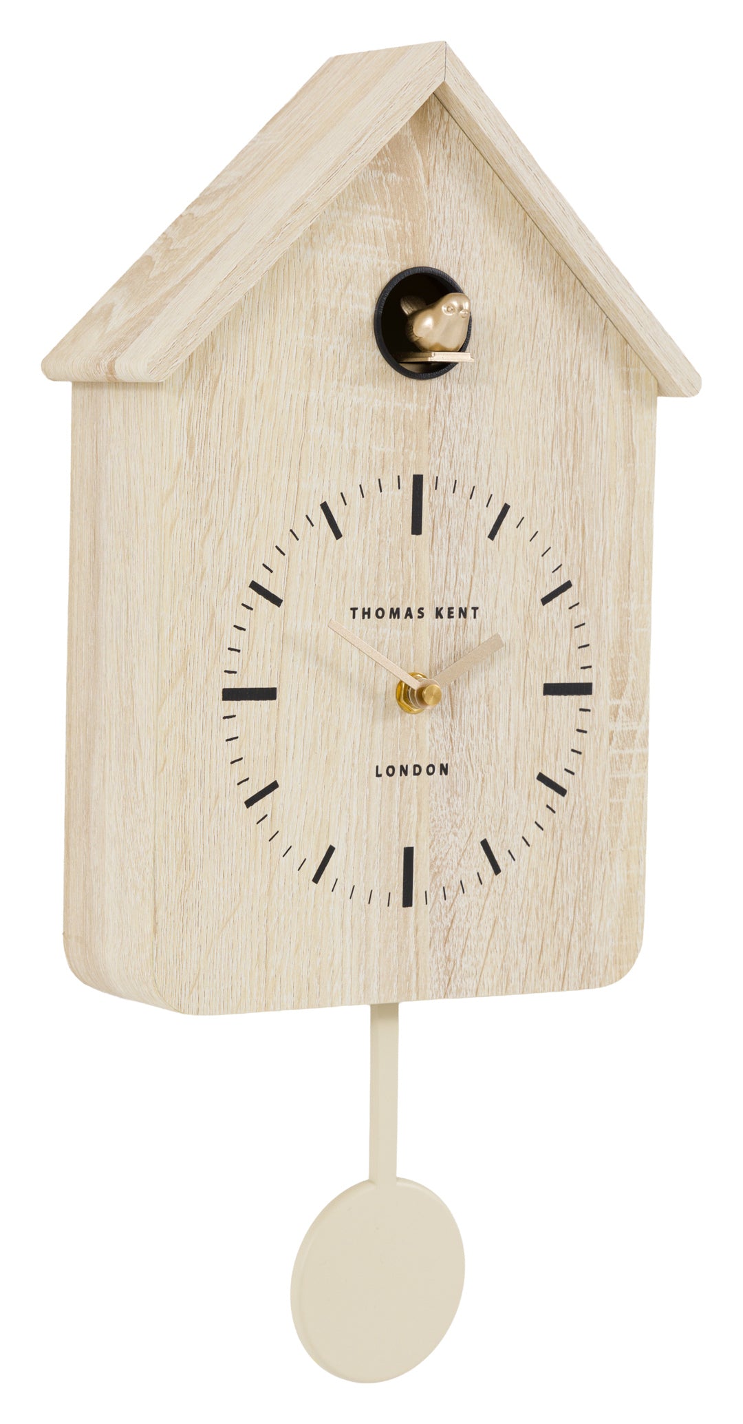 Gallery Direct Cuckoo Clock Washed Oak, complete product view