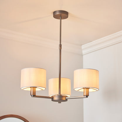 Gallery Direct Daley 3 Pendant Antique Bronze, styled in a room setting