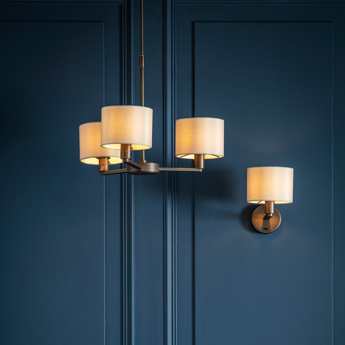 Gallery Direct Daley 3 Pendant Antique Bronze, styled in a room setting