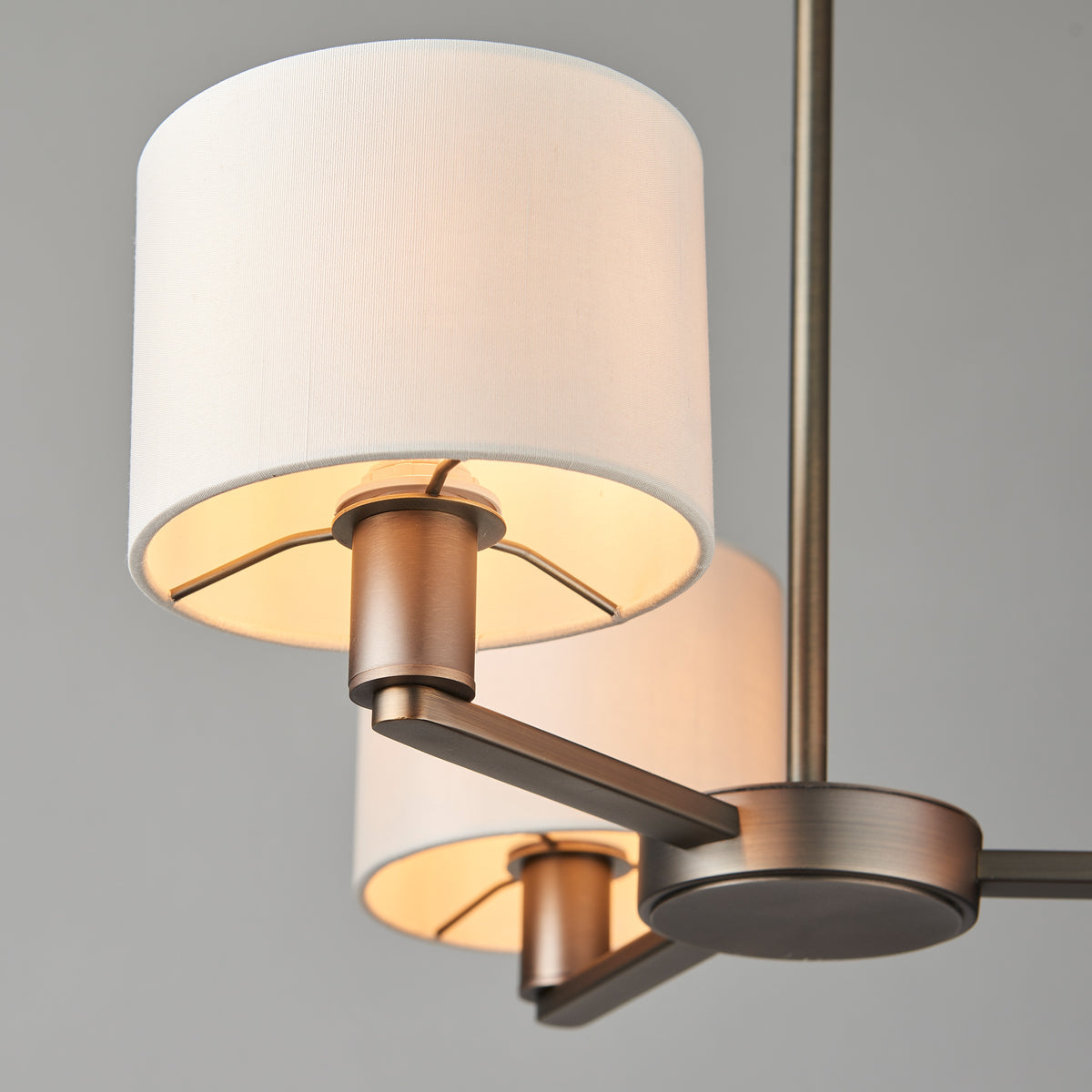 Gallery Direct Daley 3 Pendant Antique Bronze, close-up of the finish and design