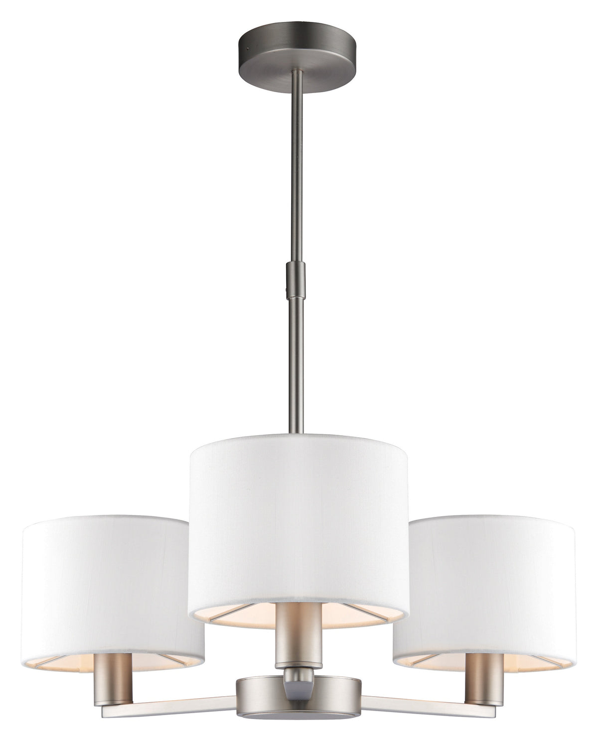 Gallery Direct Daley 3 Pendant Matt Nickel, complete product view on a white background