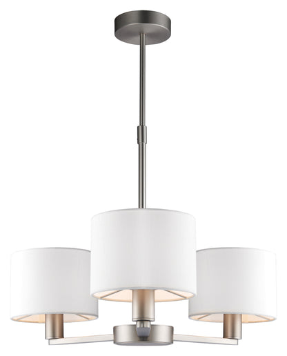 Gallery Direct Daley 3 Pendant Matt Nickel, complete product view on a white background