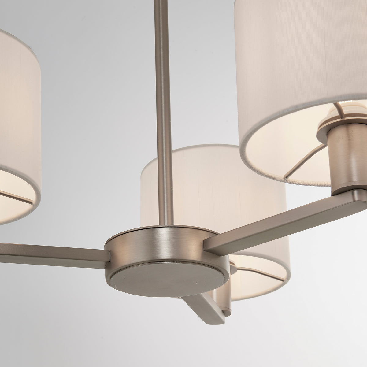 Gallery Direct Daley 3 Pendant Matt Nickel, close-up of the finish and design