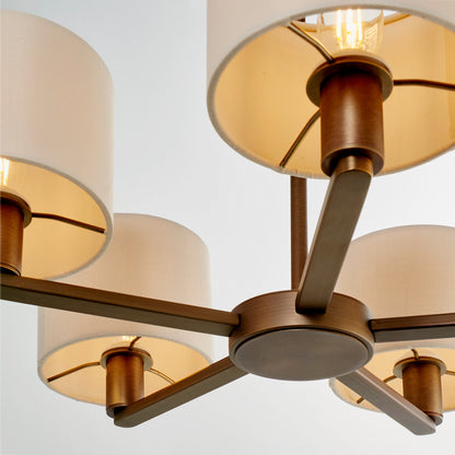 Gallery Direct Daley 5 Pendant Antique Bronze, close-up of the finish and design