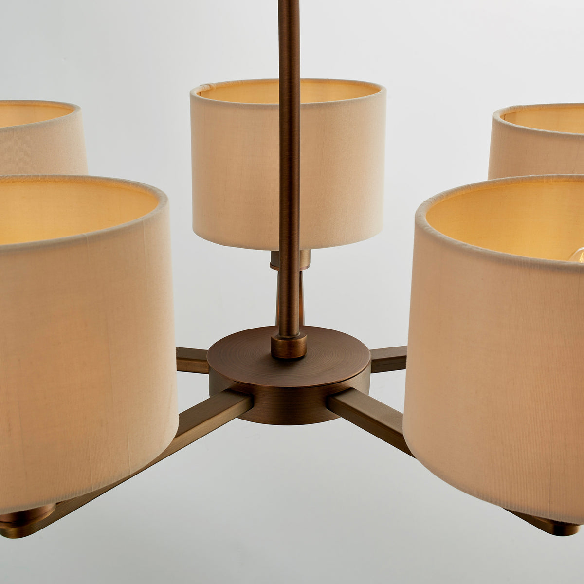 Gallery Direct Daley 5 Pendant Antique Bronze, close-up of the finish and design