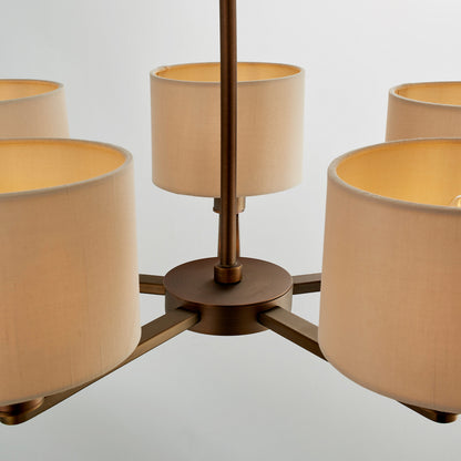 Gallery Direct Daley 5 Pendant Antique Bronze, close-up of the finish and design