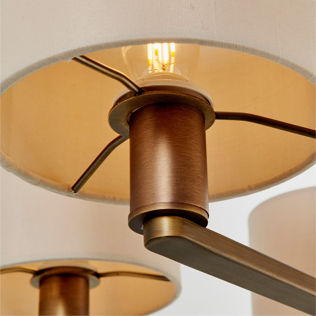 Gallery Direct Daley 5 Pendant Antique Bronze, close-up of the finish and design