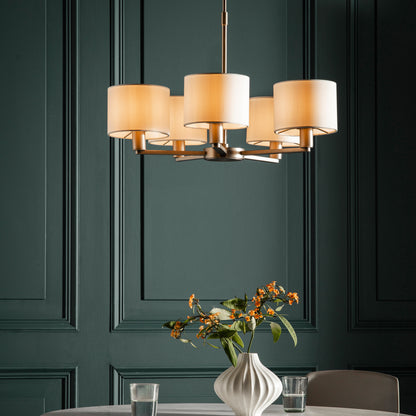 Gallery Direct Daley 5 Pendant Matt Nickel, styled in a room setting