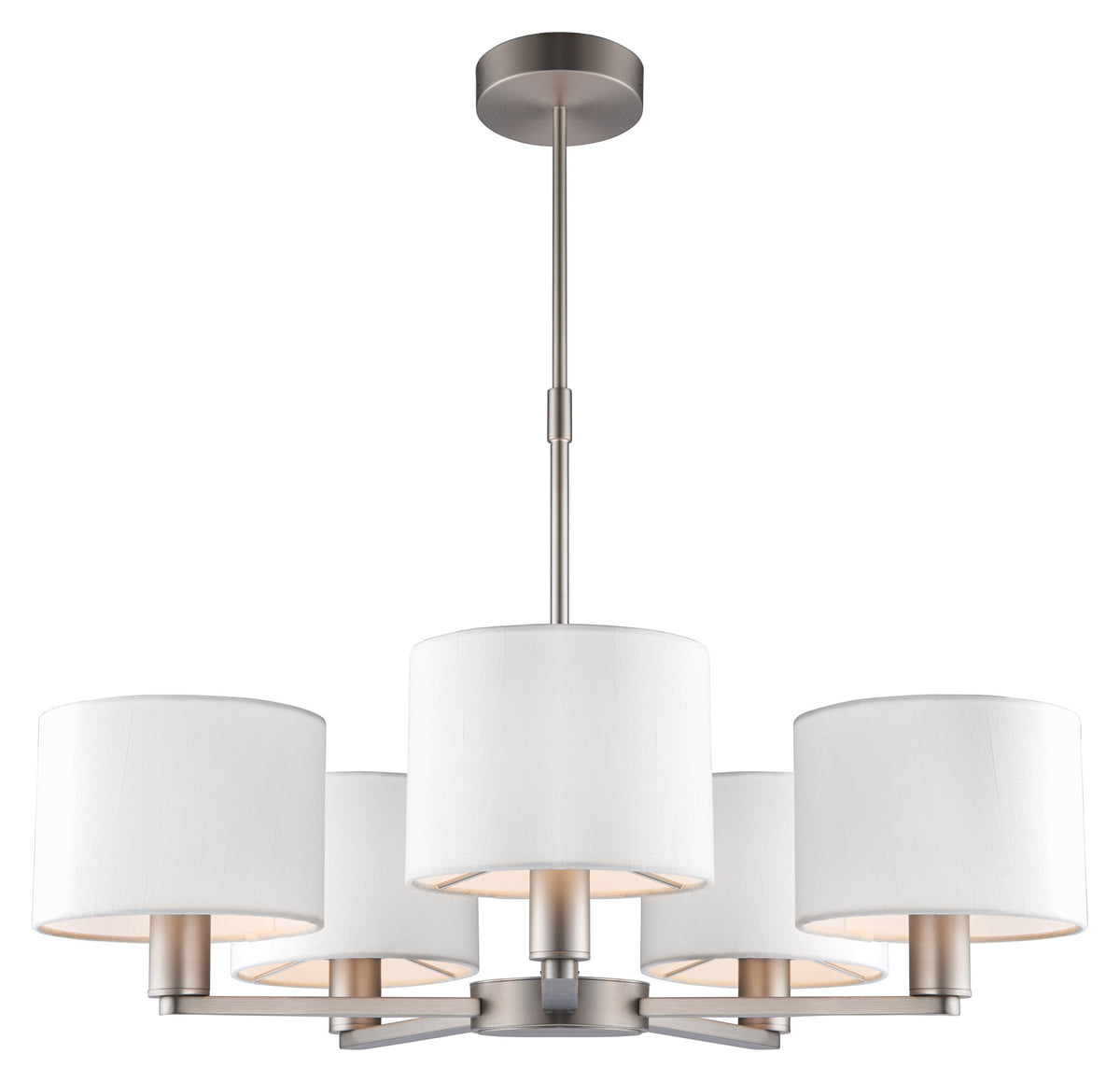 Gallery Direct Daley 5 Pendant Matt Nickel, complete product view on a white background