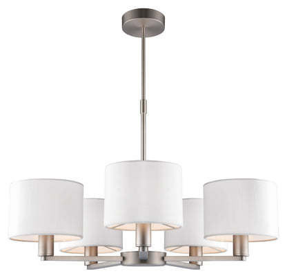Gallery Direct Daley 5 Pendant Matt Nickel, complete product view on a white background