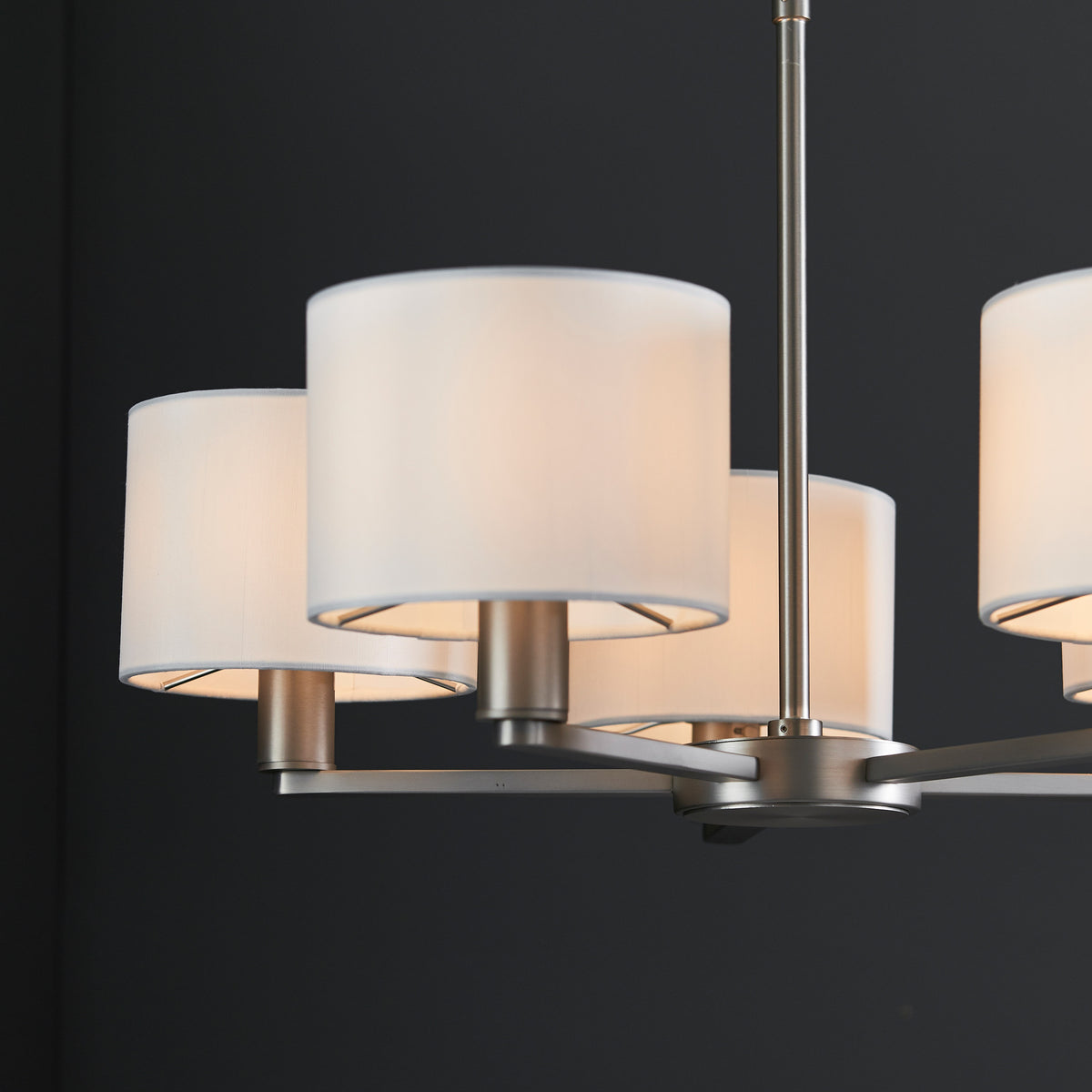 Gallery Direct Daley 5 Pendant Matt Nickel, close-up of the finish and design