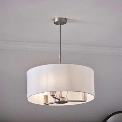 Gallery Direct Daley Pendant Matt Nickel, styled in a room setting