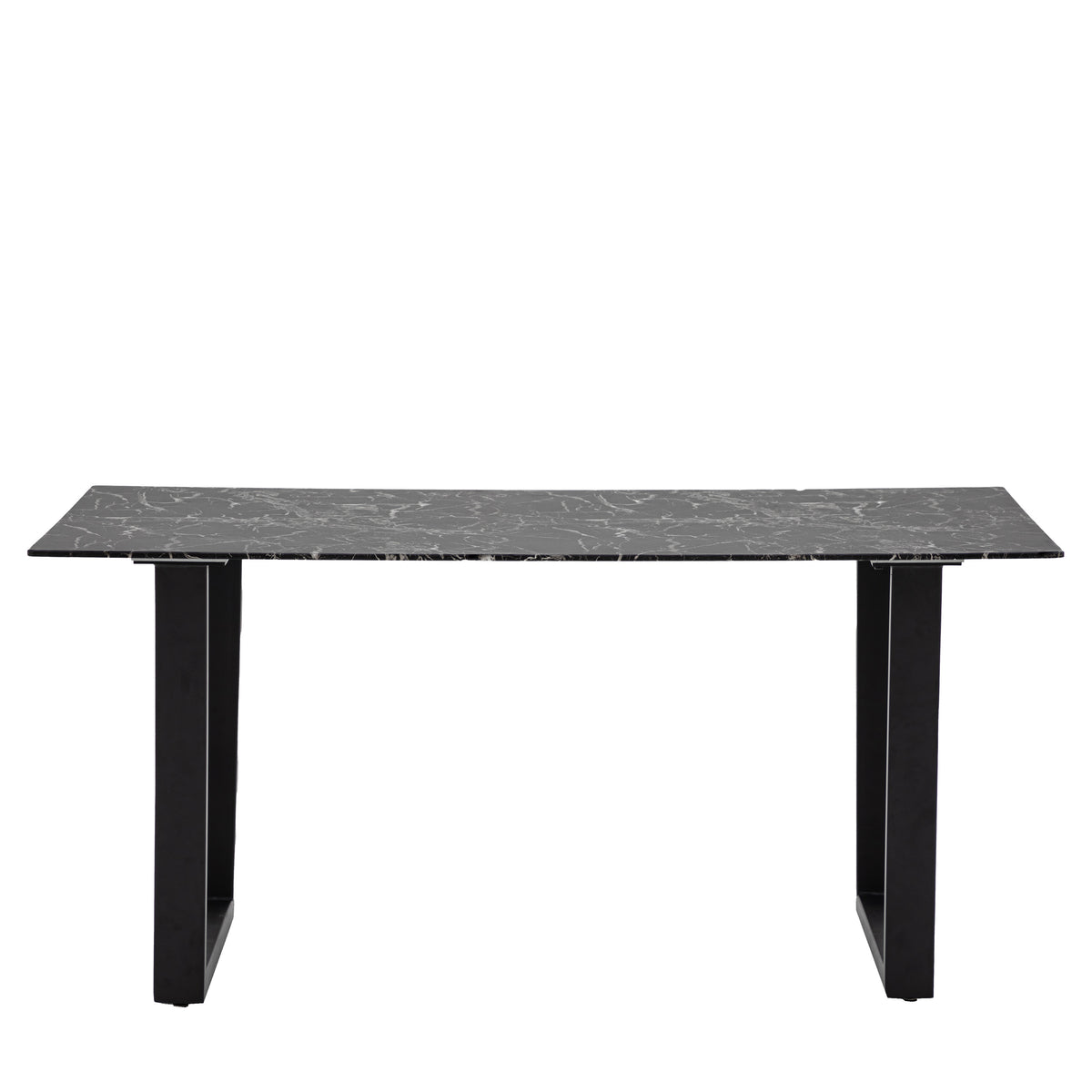 Gallery Direct Davidson black effect dining table front product view