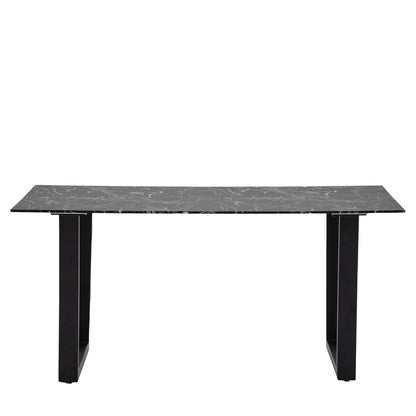 Gallery Direct Davidson black effect dining table front product view