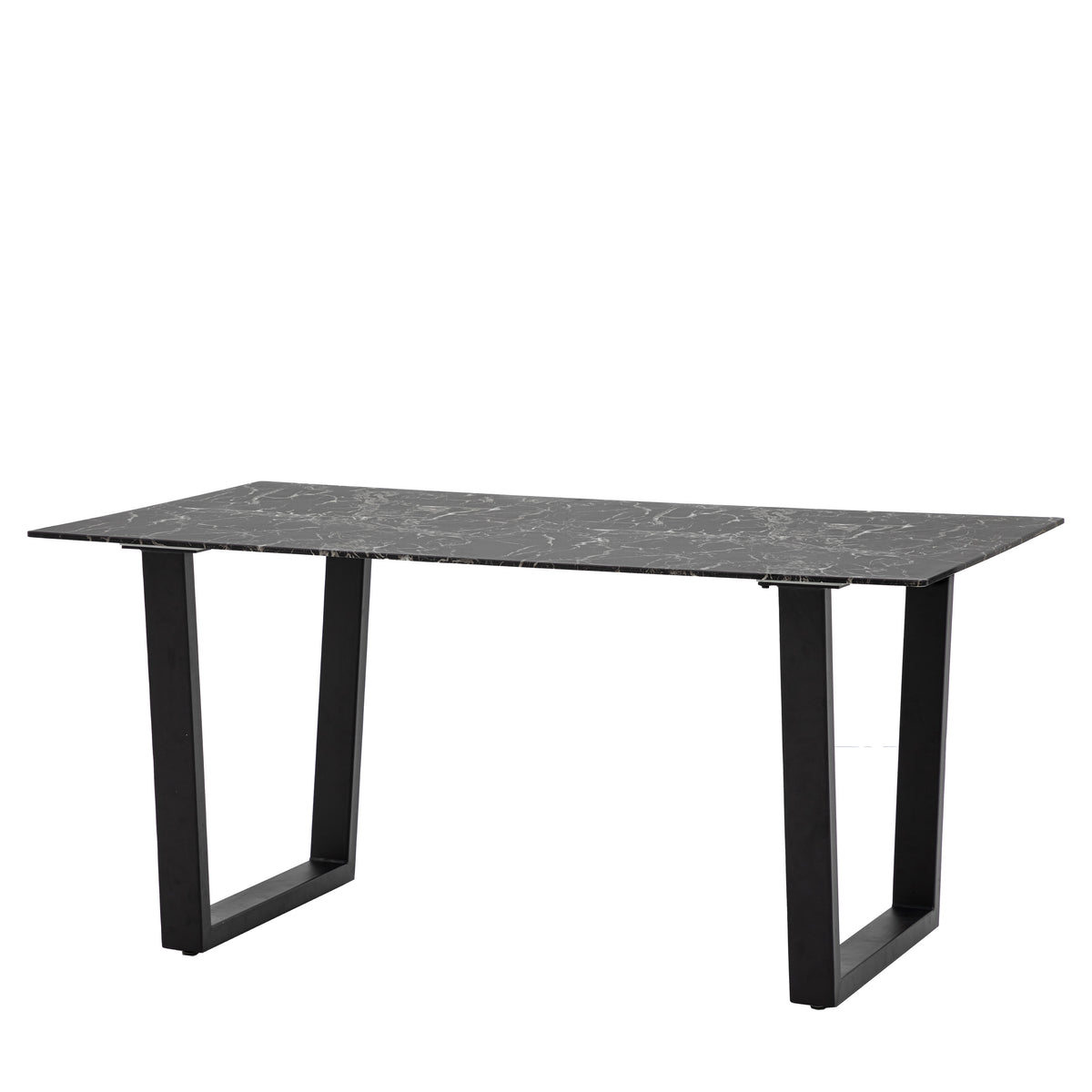 Gallery Direct Davidson black effect dining table angled product view
