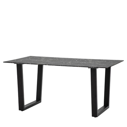Gallery Direct Davidson black effect dining table angled product view