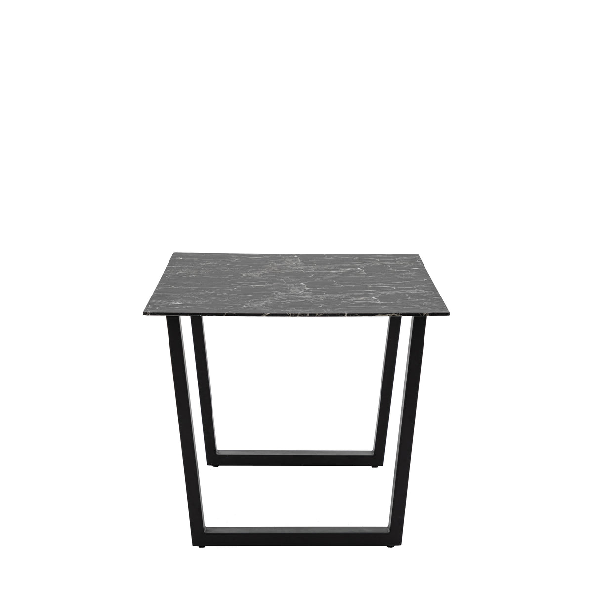 Gallery Direct Davidson black effect dining table end view