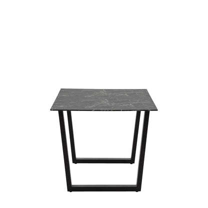 Gallery Direct Davidson black effect dining table end view