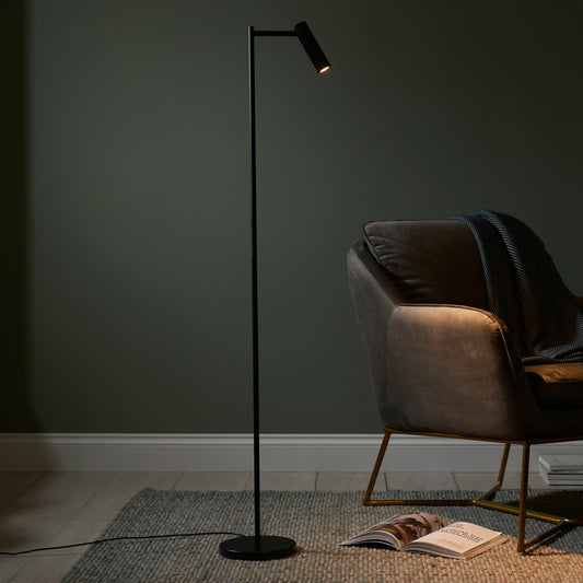 Gallery Direct Dedicated Reader 1 Floor Lamp Matt Black, styled in a room setting