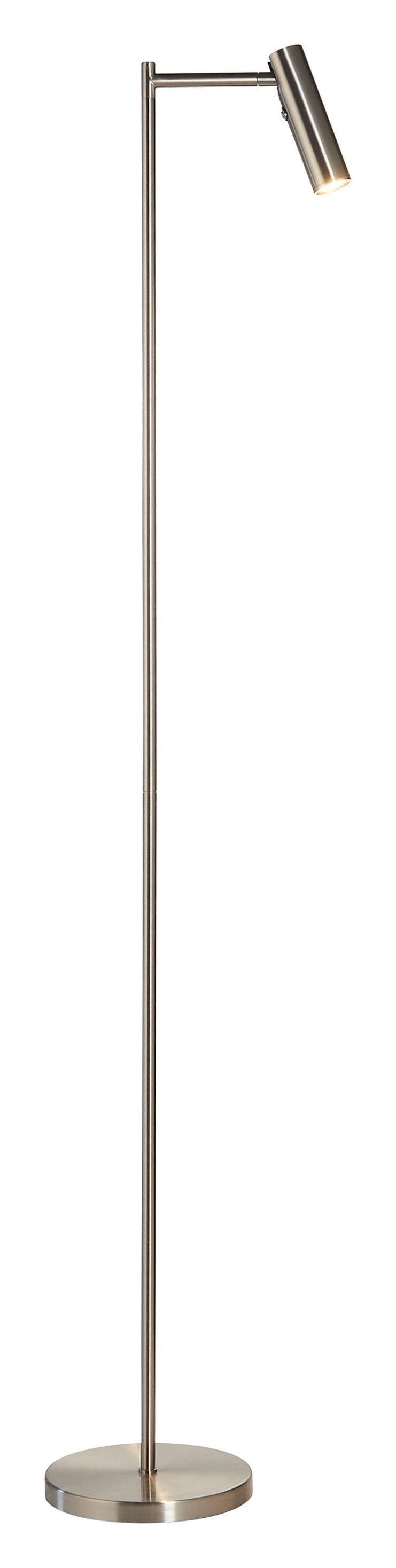 Gallery Direct Dedicated Reader 1 Floor Lamp Satin Nickel, complete product view on a white background