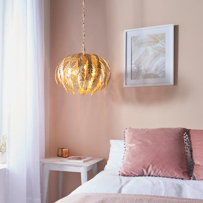 Gallery Direct Delphine Pendant Light Gold, styled in a room setting