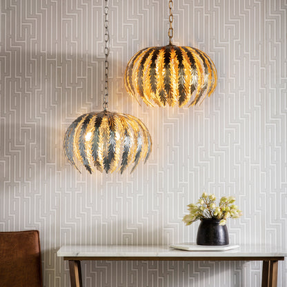 Gallery Direct Delphine Pendant Light Gold, styled in a room setting