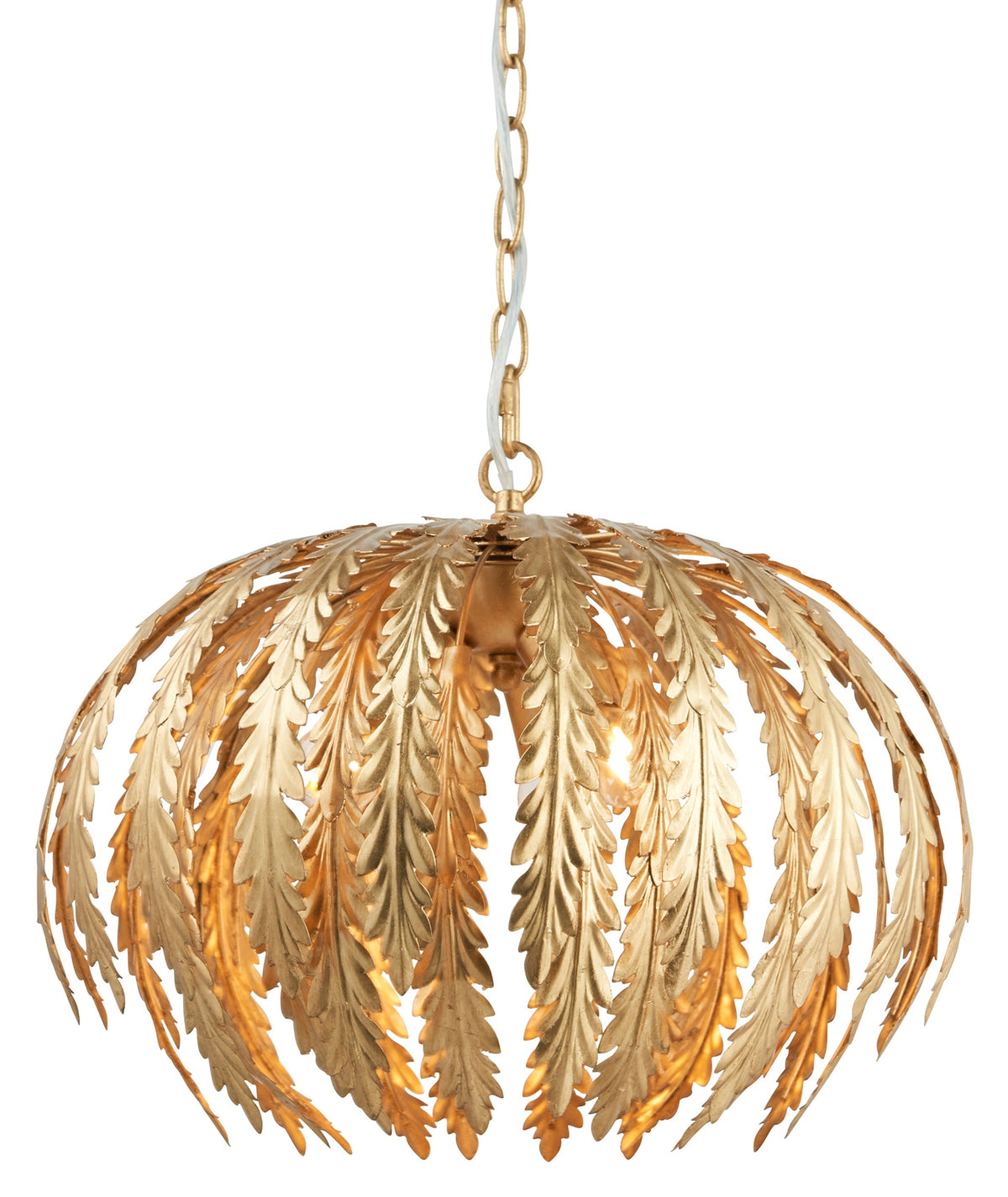 Gallery Direct Delphine Pendant Light Gold, complete product view on a white background