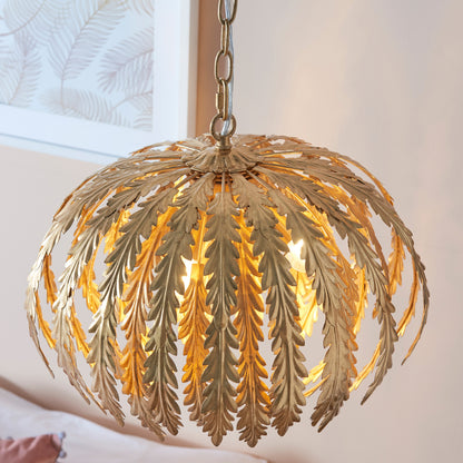 Gallery Direct Delphine Pendant Light Gold, close-up of the finish and design