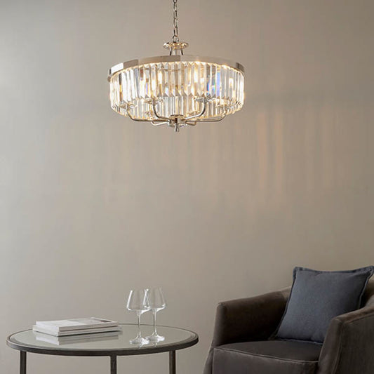 Gallery Direct Derby 6 Pendant Light Chrome, styled in a room setting