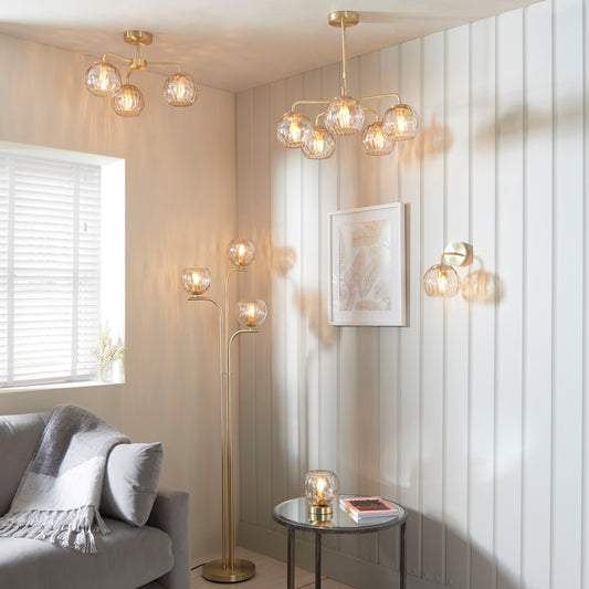 Gallery Direct Dimple 3 Ceiling Light, styled in a room setting