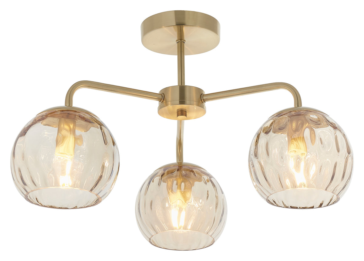 Gallery Direct Dimple 3 Ceiling Light, complete product view on a white background