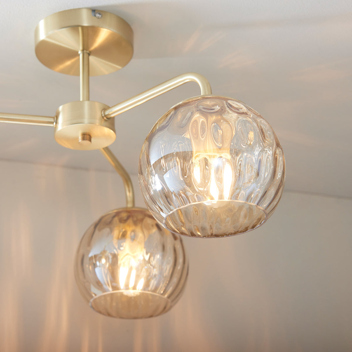 Gallery Direct Dimple 3 Ceiling Light, close-up of the finish and design