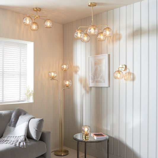 Gallery Direct Dimple 5 Pendant Light, styled in a room setting