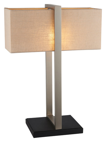 Gallery Direct Duval Table Lamp Satin Nickel, complete product view on a white background