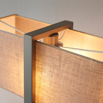 Gallery Direct Duval Table Lamp Satin Nickel, close-up of the finish and design