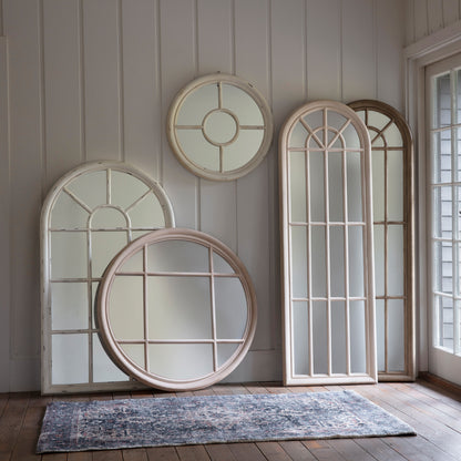Gallery Direct Eccleston Round Mirror Clay displayed in a styled interior