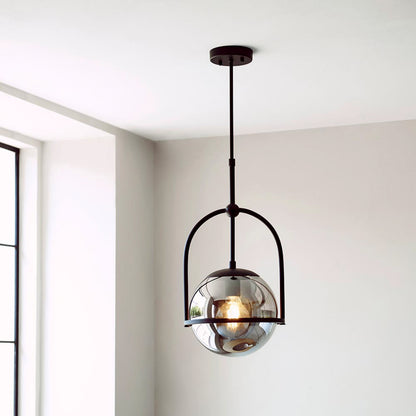 Gallery Direct Elara 1 Pendant Light Matt Black, styled in a room setting