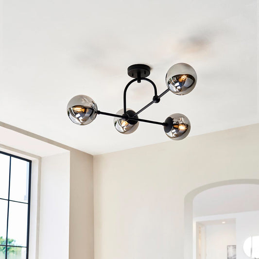 Gallery Direct Elara 4 Ceiling Light Matt Black, styled in a room setting