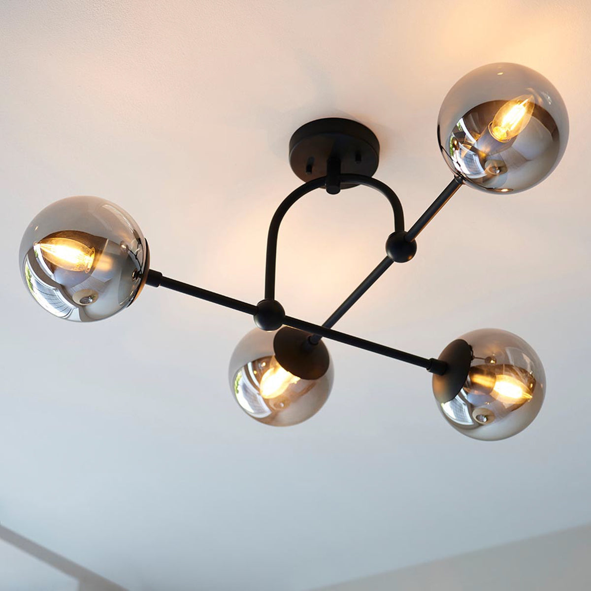 Gallery Direct Elara 4 Ceiling Light Matt Black, styled in a room setting