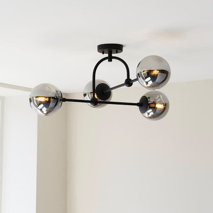 Gallery Direct Elara 4 Ceiling Light Matt Black, styled in a room setting