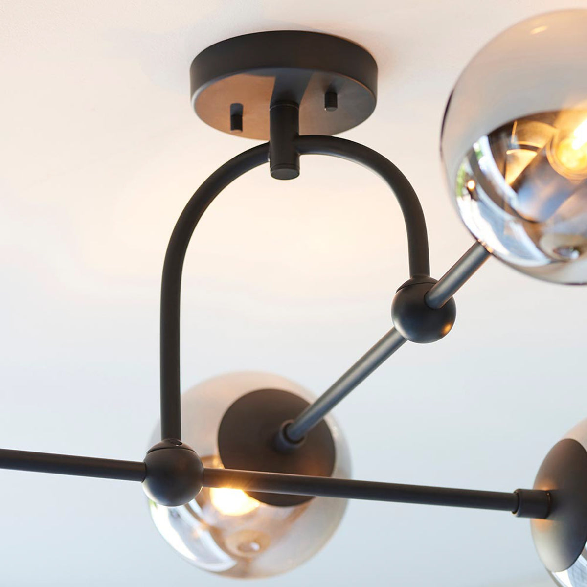 Gallery Direct Elara 4 Ceiling Light Matt Black, close-up of the finish and design