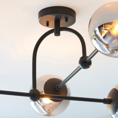 Gallery Direct Elara 4 Ceiling Light Matt Black, close-up of the finish and design