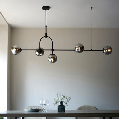 Gallery Direct Elara 5 Linear Pendant Light Matt Black, styled in a room setting